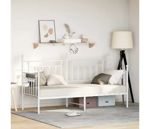 Dienos Lovos Rėmas Su Galvūgalio Balta 80 X 200 Cm Plienas