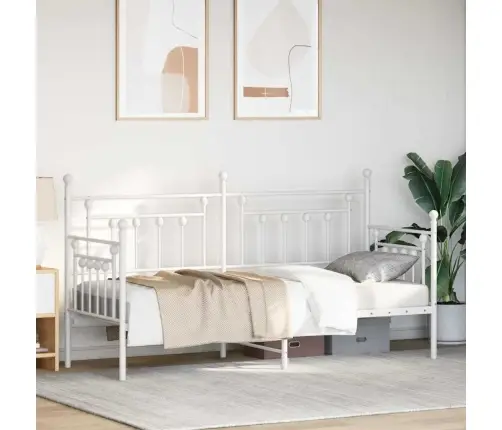 Dienos Lovos Rėmas Su Galvūgalio Balta 80 X 200 Cm Plienas