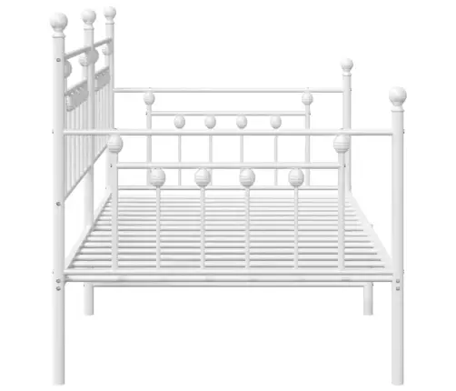 Dienas Gultas Rāmis Balts 90X190 Cm Tērauds Vidaxl
