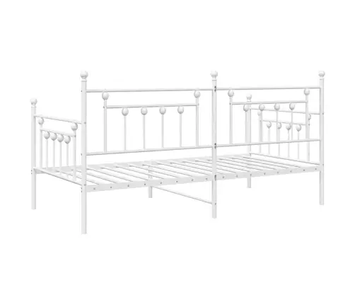 Dienas Gulta Rāmis Balts 100X200 Cm Tērauds Vidaxl