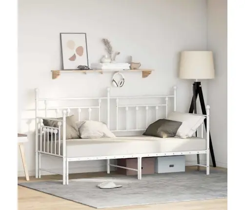 Dienos Lovos Rėmas Su Galvūgalio Balta 75 X 190 Cm Plienas