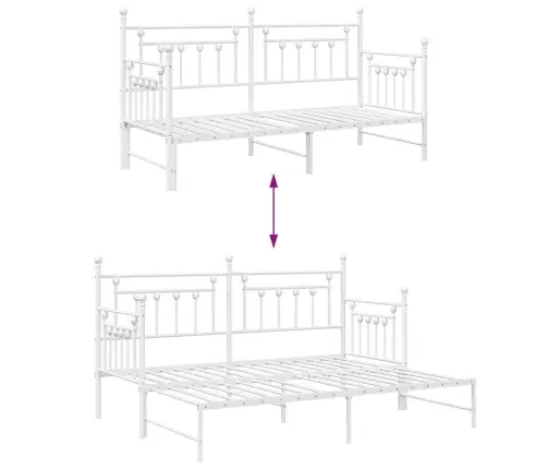 Dienos Lovos Rėmas Su Galvūgalio Balta 75 X 190 Cm Plienas