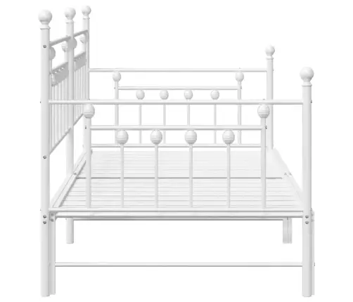 Dienas Gultas Karkass Ar Dīvānu, Balts, 90X190 Cm, Tērauds Vidaxl