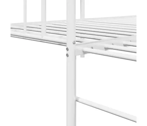 Dienas Gultas Rāmis Ar Izvelkamo Gultu Balts 100X200 Cm Tērauds Vidaxl