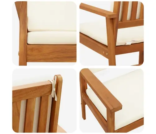 Dārza Krēsli 2 Gab. Ar Spilveniem Cietā Akācijas Koks Vidaxl