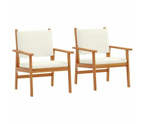 Dārza Krēsli 2 Gab. Ar Spilveniem Cietā Akācijas Koks Vidaxl