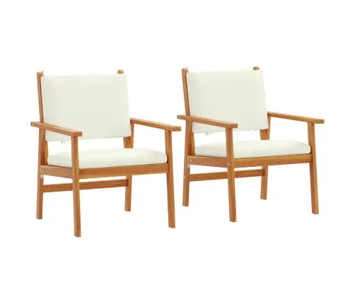 Dārza Krēsli 2 Gab. Ar Spilveniem Cietā Akācijas Koks Vidaxl