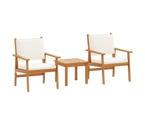 3 Daļu Dārza Bistro Komplekts Ar Spilveniem Cietā Akāciju Kokā Vidaxl