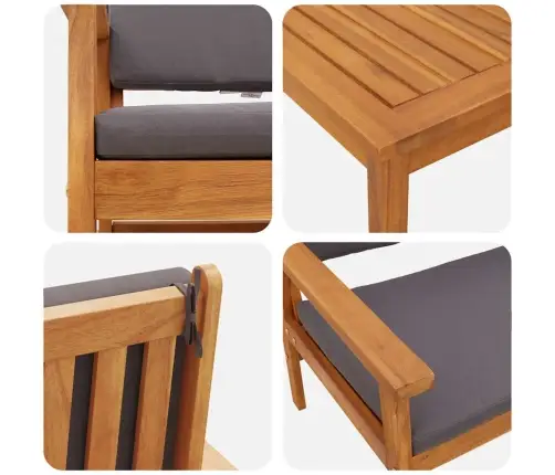 Aia Diivanikomplekt Padjaga 2 Pcs Pruun Akaatsiapuit Aia Diivanikomplekt Padjaga 2 Pcs Pruun Akaatsiapuit