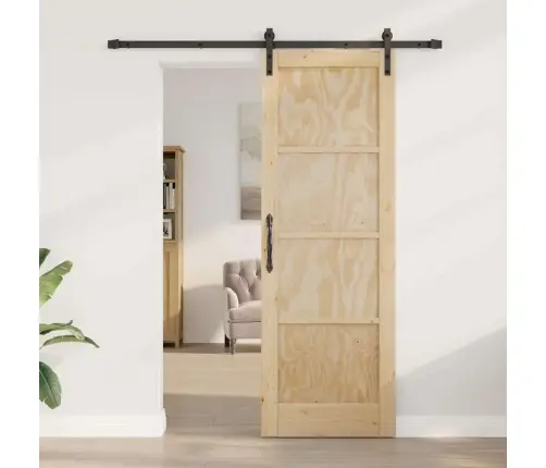 Slankios Durys Natūrali Ir Juoda 73,5 X 211 Cm