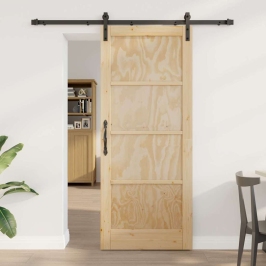 Liuguks Naturaalne Ja Must 83 X 202 Cm Tugev Männipuit Ja Teras