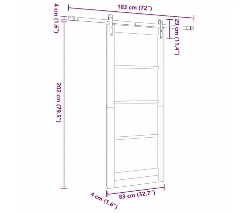 Stumdomos Durys Balta Ir Juoda 83 X 202 Cm