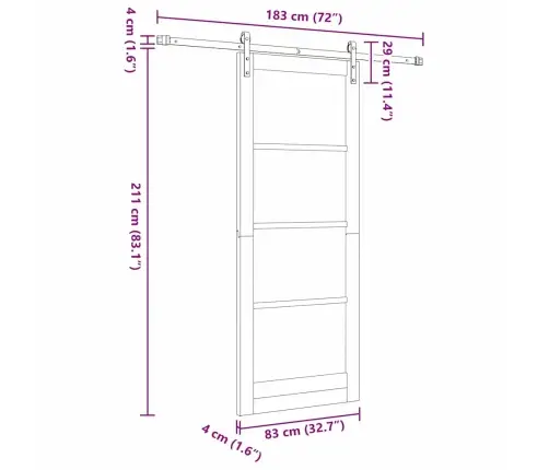 Libisev Uks Looduslik Ja Must 83 X 211 Cm