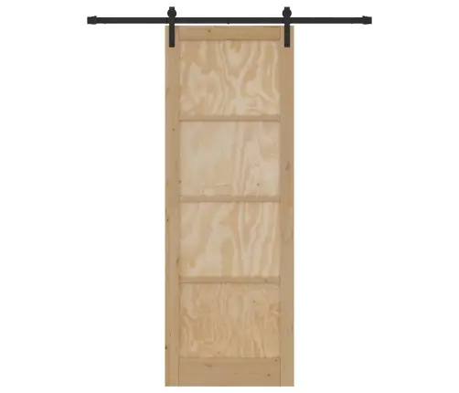 Bīdāmās Durvis Ar Aparatūras Komplektu 83X232 Cm No Cietas Priedes Vidaxl