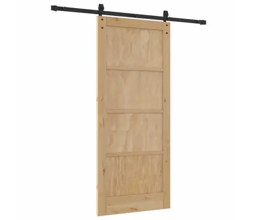 Vidaxl Bīdāmās Durvis 86X198.5 Cm 2 Gab. Komplekts Dabisks Un Melns