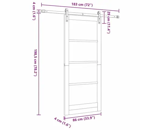 Vidaxl Bīdāmās Durvis 86X198.5 Cm 2 Gab. Komplekts Dabisks Un Melns