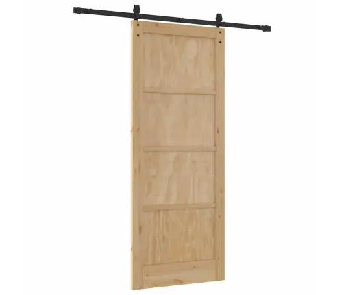 Stumdomos Durys Natūralios Ir Juodos Spalvos 86 X 211 Cm