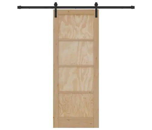 Bīdāmās Durvis Dabīga Un Melna 78 X 202 Cm Vidaxl