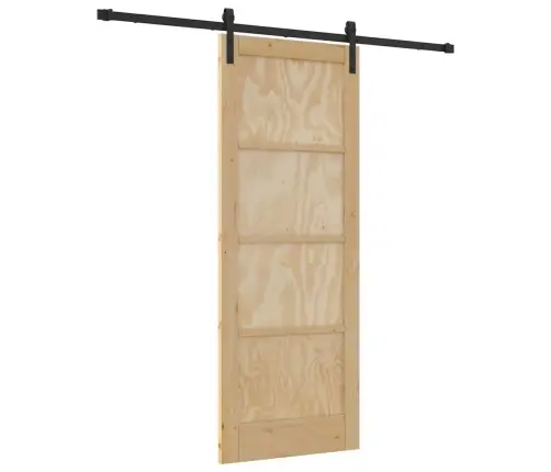 Bīdāmās Durvis Dabīga Un Melna 78 X 202 Cm Vidaxl