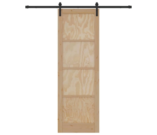 Bīdāmās Durvis Dabīga Un Melna 78 X 232 Cm Vidaxl