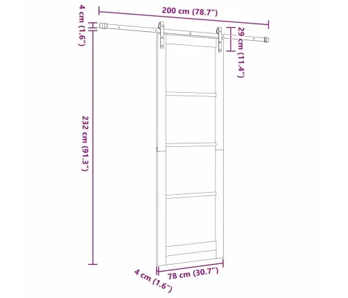 Liuguks Naturaalne Ja Must 78 X 232 Cm Tugev Männipuit Ja Teras