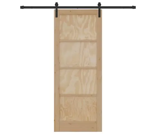 Bīdāmās Durvis Dabīga Un Melna 83 X 211 Cm Vidaxl
