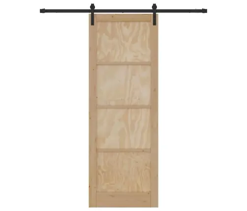 Bīdāmās Durvis Dabīga Un Melna 83 X 232 Cm Vidaxl