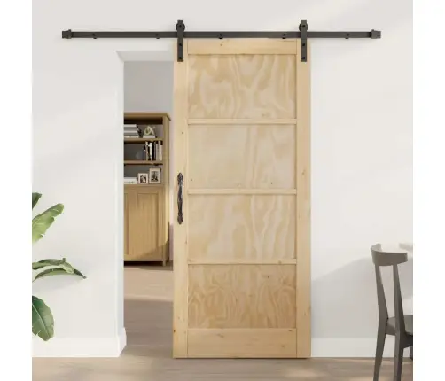 Stumdomos Durys Natūralios Ir Juodos Spalvos 86 X 198.5 Cm Stumdomos Durys Natūralios Ir Juodos Spalvos 86 X 198.5 Cm