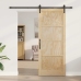 Bīdāmās Durvis Dabīga Un Melna 86 X 211 Cm Vidaxl