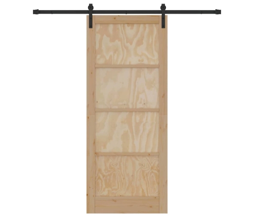 Bīdāmās Durvis Dabīga Un Melna 86 X 211 Cm Vidaxl