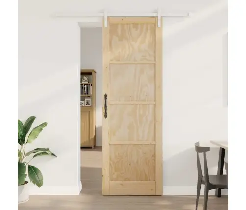 Stumdomos Durys Natūrali Ir Balta 78 X 232 Cm