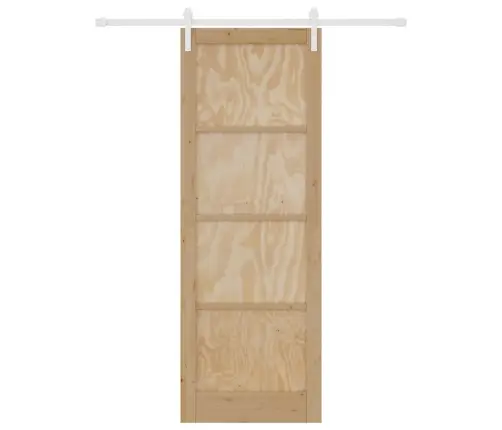 Bīdāmās Durvis Ar Montāžas Komplektu 83X232 Cm Masīvkoks Priede Vidaxl