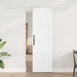 Slīdošās Durvis Balts 61 X 198,5 Cm Ciets Priedes Koks Vidaxl