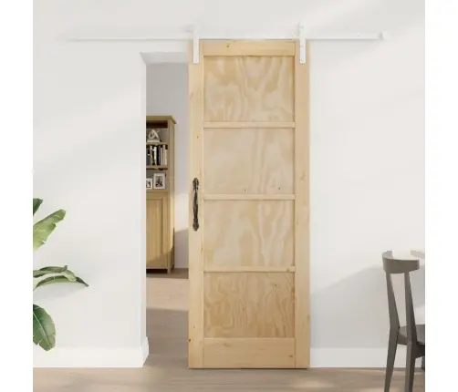 Bīdāmās Durvis Ar Piederumiem 73.5 X 198.5 Cm Cietais Koks Priežu Vidaxl