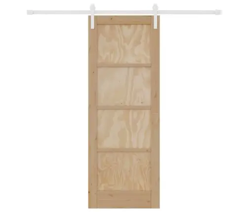 Bīdāmās Durvis Ar Piederumiem 73.5 X 198.5 Cm Cietais Koks Priežu Vidaxl
