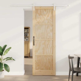 Bīdāmās Durvis Dabisks Un Balts 78 X 232 Cm Vidaxl