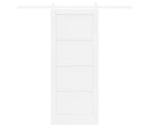 Bīdāmās Durvis Ar Piederumiem Baltas 83X202 Cm Cietā Priedes Koka Vidaxl