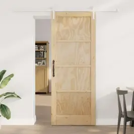 Stumdomos Durys Natūrali Ir Balta 83 X 211 Cm