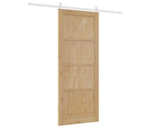 Vidaxl Bīdāmās Durvis Ar Aparatūru 86X211 Cm Solidais Priežu Koks