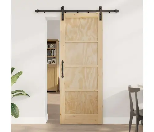 Slankiojančios Durys Natūralios Ir Juodos Spalvos 78 X 202 Cm