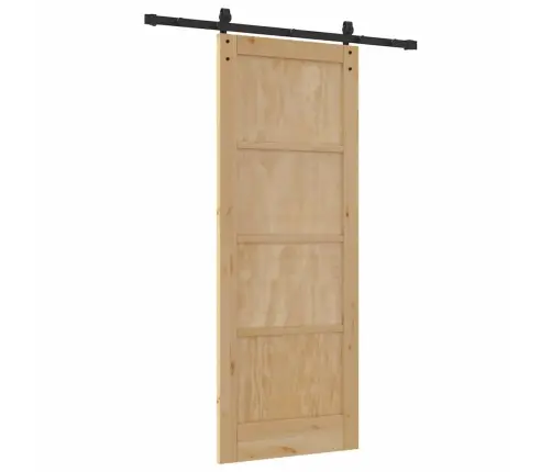 Slankiojančios Durys Natūralios Ir Juodos Spalvos 78 X 202 Cm