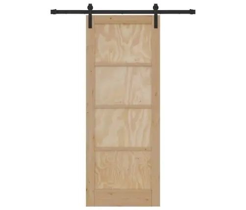 Slankiojančios Durys Natūralios Ir Juodos Spalvos 78 X 202 Cm