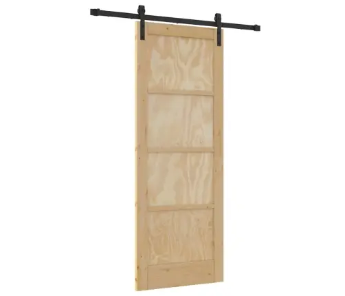 Slankiojančios Durys Natūralios Ir Juodos Spalvos 78 X 202 Cm