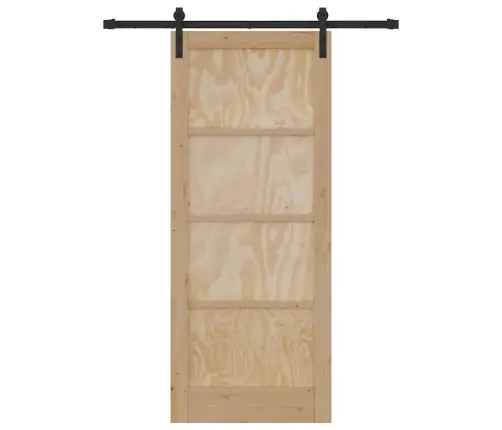 Liuguks Naturaalne Ja Must 83 X 202 Cm Tugev Männipuit Ja Teras