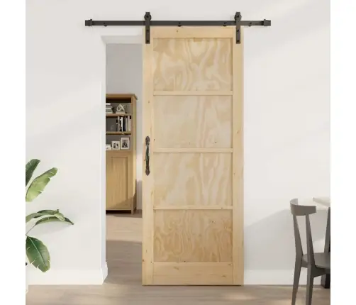 Liuguks Naturaalne Ja Must 83 X 211 Cm Tugev Männipuit Ja Teras