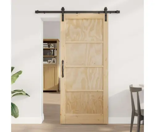 Slīdošās Durvis Ar Aprīkojuma Komplektu 86X198.5 Cm Cieta Priedes Koka Vidaxl