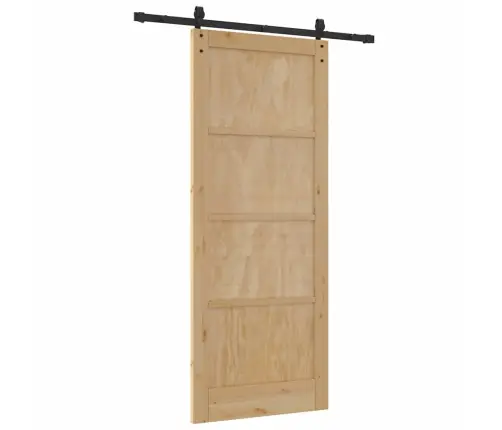 Bīdāmās Durvis Ar Aparatūras Komplektu 86X211 Cm No Cietās Koksnes Priedes Vidaxl
