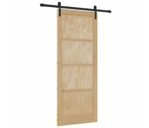 Bīdāmās Durvis Ar Aparatūras Komplektu 86X211 Cm No Cietās Koksnes Priedes Vidaxl