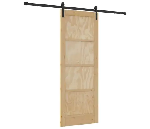 Bīdāmās Durvis Ar Aparatūras Komplektu 78X202 Cm Masīvkoka Priedes Vidaxl