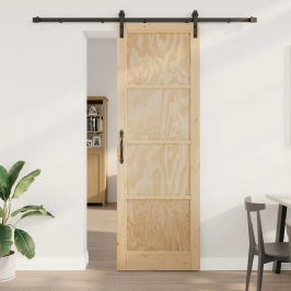 Slīdošās Durvis Dabīga Un Melna 78 X 232 Cm Vidaxl